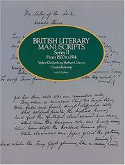Cover of: British literary manuscripts