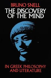 Cover of: The discovery of the mind: in Greek philosophy and literature