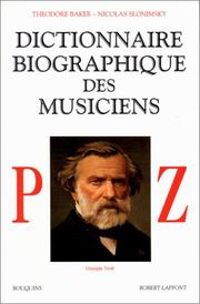 Cover of: Dictionnaire biographique des musiciens, tome 3 : P-Z