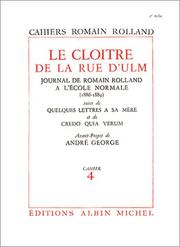 Cover of: Le Cloître de la rue d'Ulm (livre non massicoté), cahier 4