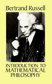 Cover of: Introduction to mathematical philosophy by Bertrand Russell
