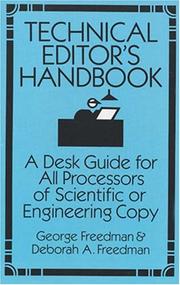 Cover of: Technical editor's handbook: a desk guide for all processors of scientific or engineering copy