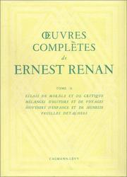 Cover of: Oeuvres complètes, tome II  by Ernest Renan