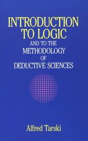 Cover of: Introduction to logic and to the methodology of deductive sciences by Tarski, Alfred.