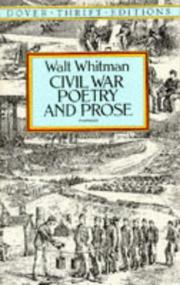 Cover of: Civil War poetry and prose by Walt Whitman