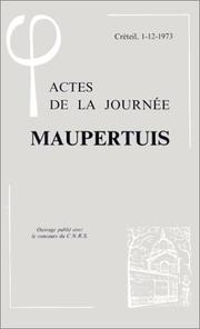 Cover of: Actes de la journée Maupertuis