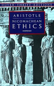 Cover of: Nicomachean ethics by Aristotle.