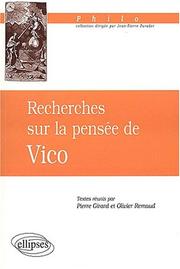 Cover of: Recheches sur la pensee de vico