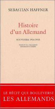 Cover of: Histoire d'un Allemand : Souvenirs 1914-1933