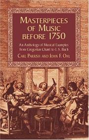 Cover of: Masterpieces of Music Before 1750 by 