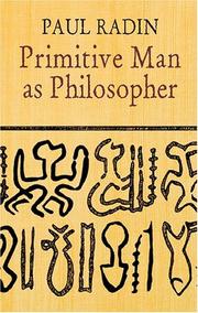 Cover of: Primitive man as philosopher by Radin, Paul
