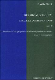 Cover of: Gershom scholem - cabale et contre-histoire