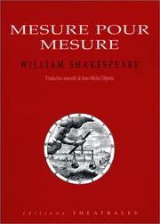 Cover of: Mesure pour mesure by 