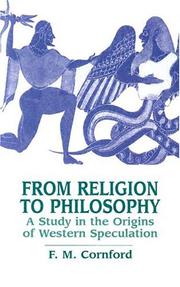 Cover of: From religion to philosophy