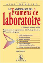 Cover of: Le vademecum des examens de laboratoire 8ed