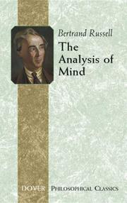 Cover of: The analysis of mind by Bertrand Russell