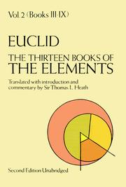 Cover of: The Thirteen Books of the Elements (Euclid, Vol. 2--Books III-IX)