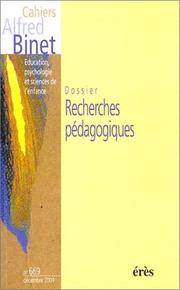 Cover of: Recherches pédagogiques