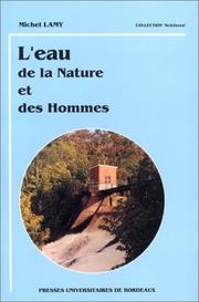 Cover of: L'eau, de la nature et des hommes