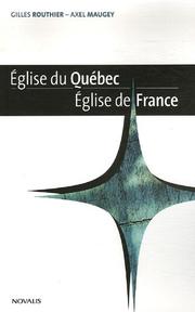 Cover of: Eglise du Quebec, Eglise de France