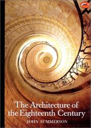 Cover of: The Architecture of the Eighteenth Century by John N. Summerson