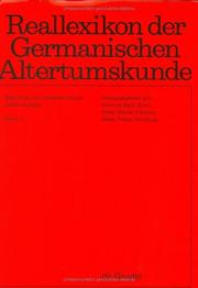 Cover of: Reallexikon Der Germanischen Altertumskunde: Gemeinde, Getodakische Kulver Und Kunst
