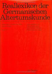 Cover of: Reallexikon Der Germanischen Altertumskunde: Getranke, Greutungen