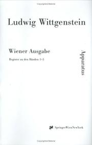 Cover of: Register zu den Bänden 1 - 5 (Ludwig Wittgenstein, Wiener Ausgabe)
