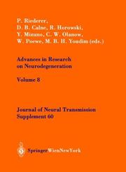 Cover of: Advances in Research on Neurodegeneration: Volume 8 (Journal of Neural Transmission. Supplementa)