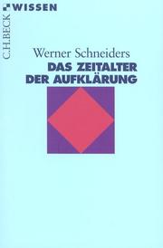 Cover of: Das Zeitalter der Aufklärung.