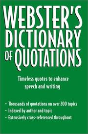 Cover of: Webster's dictionary of quotations