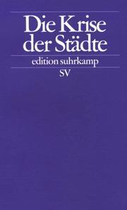 Cover of: Die Krise der Städte.