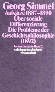 Cover of: Gesamtausgabe 02. Aufsätze 1887 - 1890.
