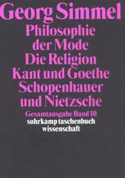 Cover of: Gesamtausgabe 10. Philosophie der Mode (1905).
