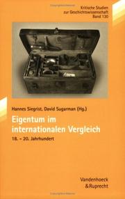 Cover of: Eigentum im internationalen Vergleich. 18.-20. Jahrhundert.