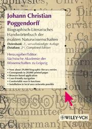 Cover of: Biographisch-Literarisches Handwerterbuch Der Exakten Naturwissenschaften, J. C. Poggendorff - Datenbank Update