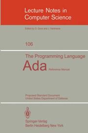 Cover of: The Programming Language Ada: Reference Manual. Proposed Standard Document United States Department of Defense (Lecture Notes in Computer Science)
