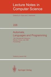 Automata, Languages and Programming by Laurent Kott