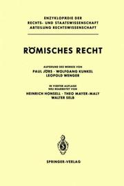 Cover of: Römisches Recht (Enzyklopädie der Rechts- und Staatswissenschaft / Abteilung Rechtswissenschaft)