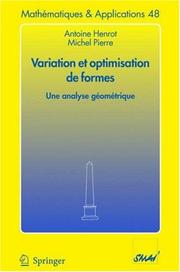 Variation et optimisation de formes by Michel Pierre