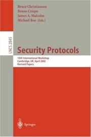 Cover of: Security Protocols