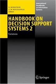 Cover of: Handbook on Decision Support Systems 2: Variations (International Handbooks on Information Systems)