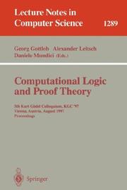 Computational logic and proof theory by Georg Gottlob