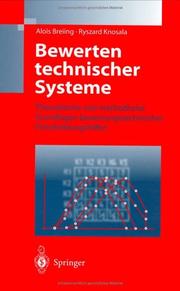 Cover of: Bewerten technischer Systeme by Alois Breiing, Ryszard Knosala