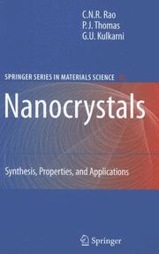 Nanocrystals : synthesis, properties and applications