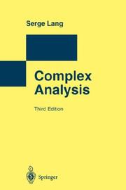 Complex analysis by Serge Lang
