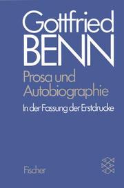 Cover of: Werkausgabe II. Prosa und Autobiographie in der Fassung der Erstdrucke.