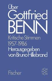 Cover of: Über Gottfried Benn: Kritische Stimmen 1957-1986
