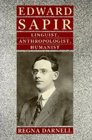 Cover of: Edward Sapir: linguist, anthropologist, humanist