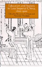 Cover of: Education and society in late imperial China, 1600-1900